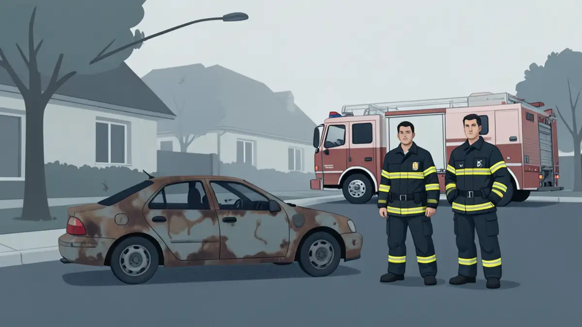 U Novom Zagrebu u Ulici Luje Naletilića izgorio parkirani Mercedes