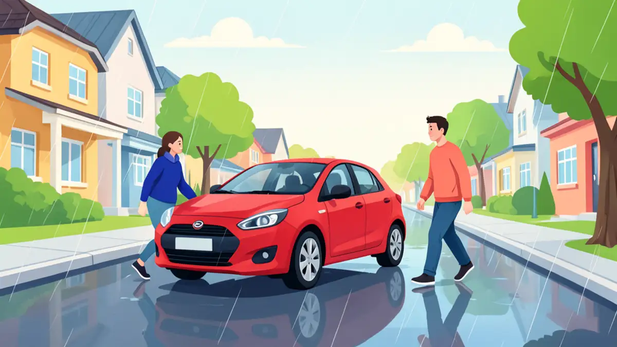 Parkirani automobil na Trešnjevci otežava prolaz nogostupom