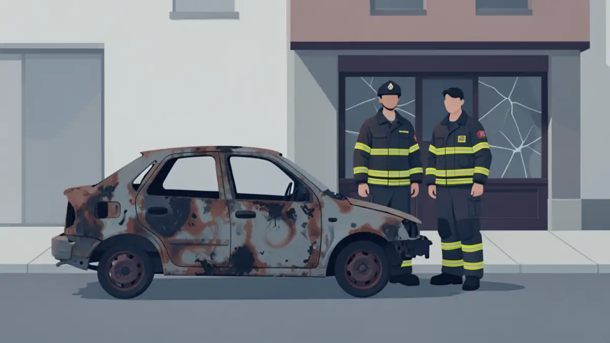 U Zagrebu izgorio Mercedes, stakla na kafiću popucala od vatre