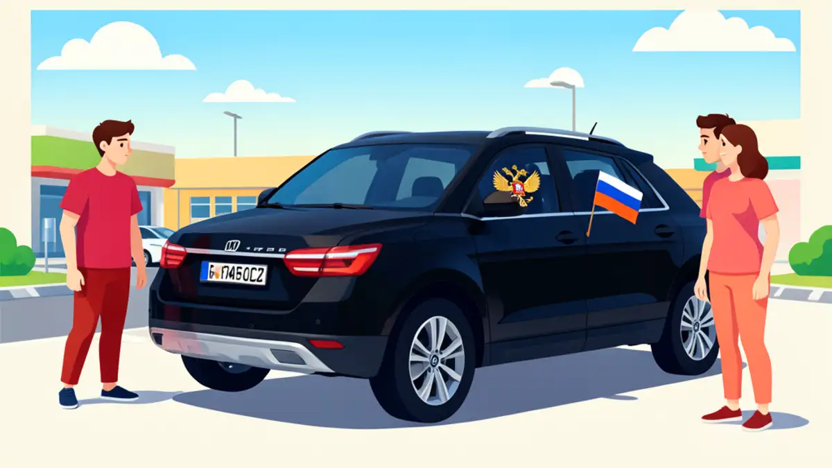 Crni BMW s ruskom zastavom i dvoglavim orlom u Slavonskom Brodu