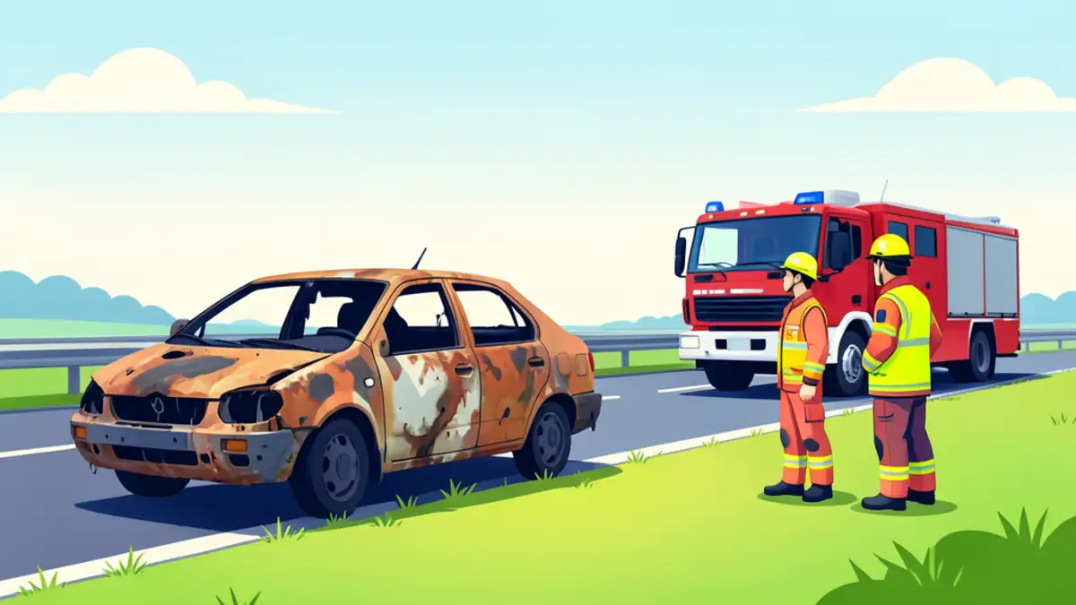 Automobil sletio s ceste i zapalio se na A1 između Posedarja i Zadra