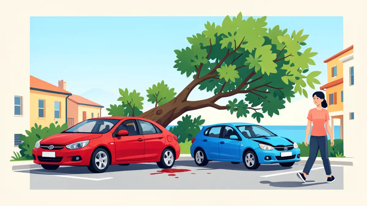 Bura u Lapadu srušila stablo na parking i oštetila automobile