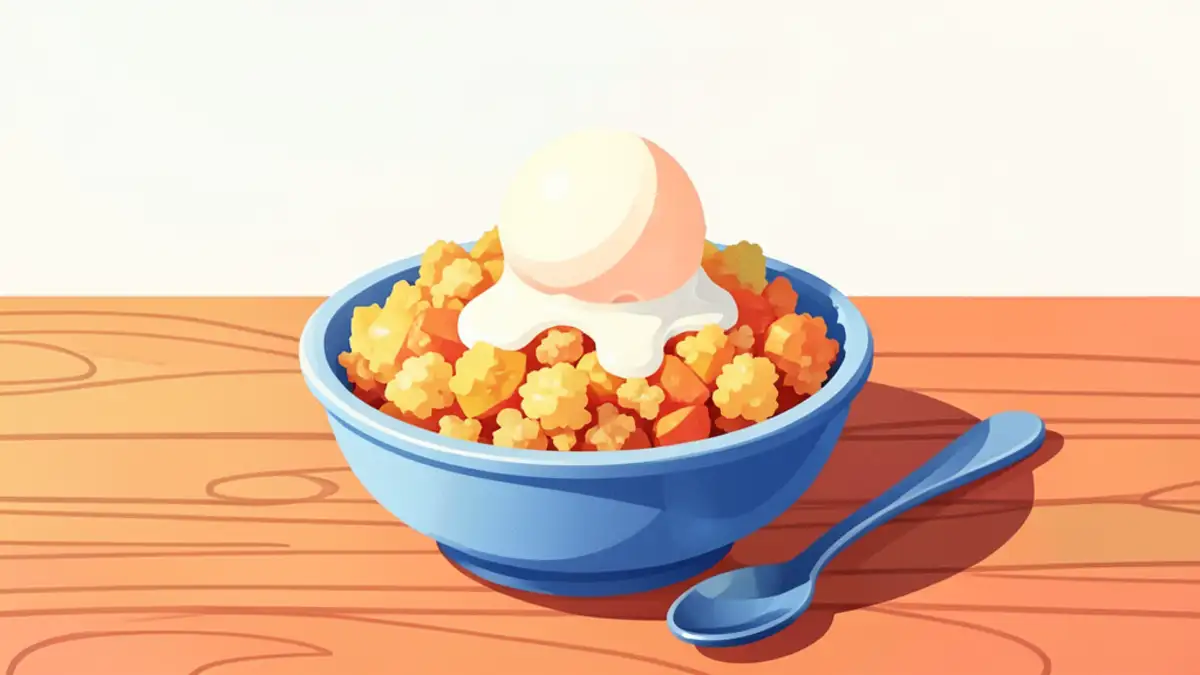 Jednostavan recept za topli crumble od jabuka sa sladoledom