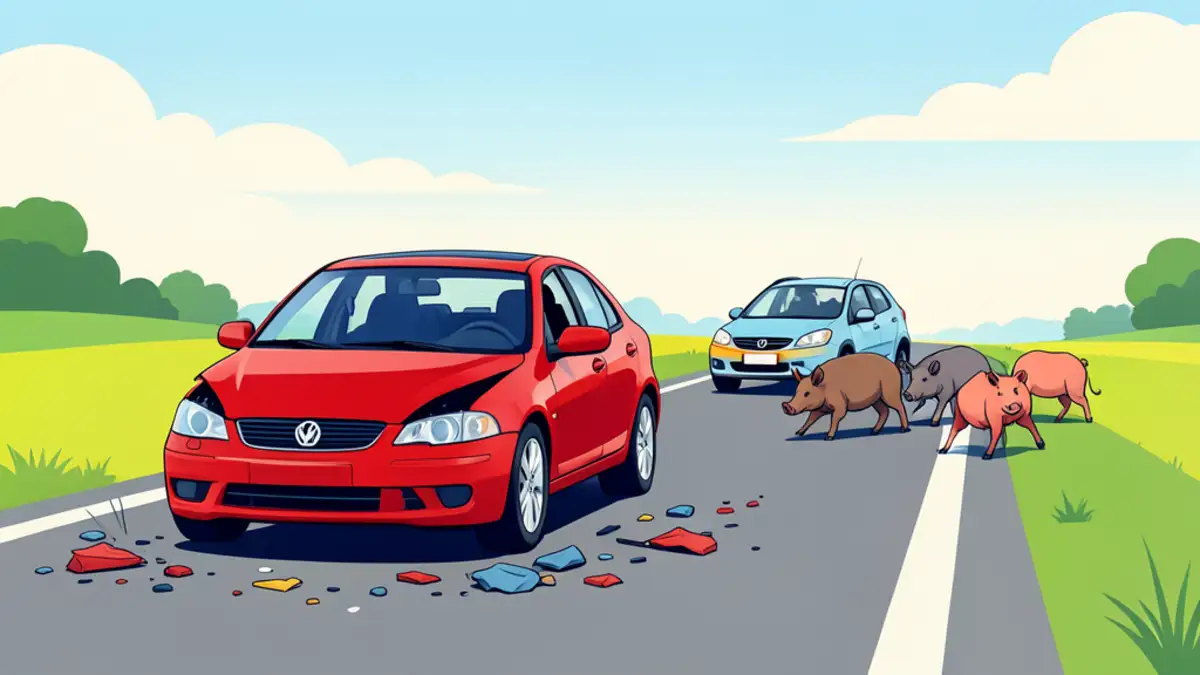U Njemačkoj auto naletio na divlje svinje, poginulo šest životinja