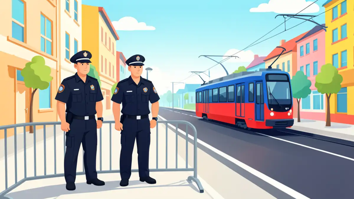 Blokada kod izborne komisije u Beogradu, ograde i policija