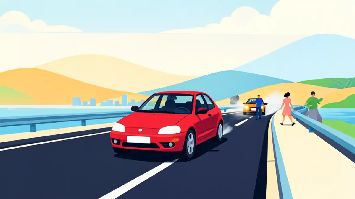Auto u krivom smjeru zaustavnom trakom na autocesti kod Rijeke